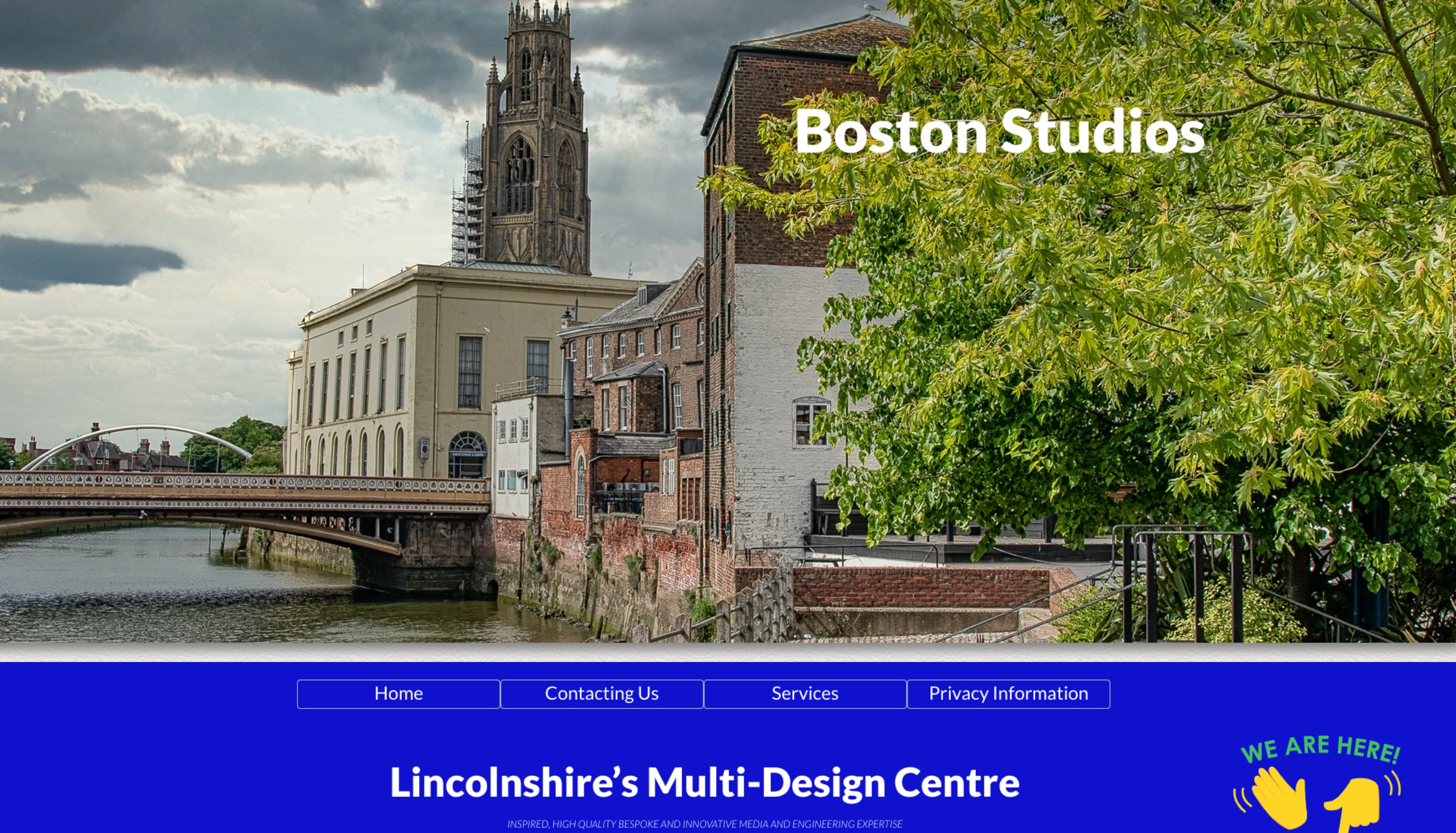 Image of Boston Studios website page