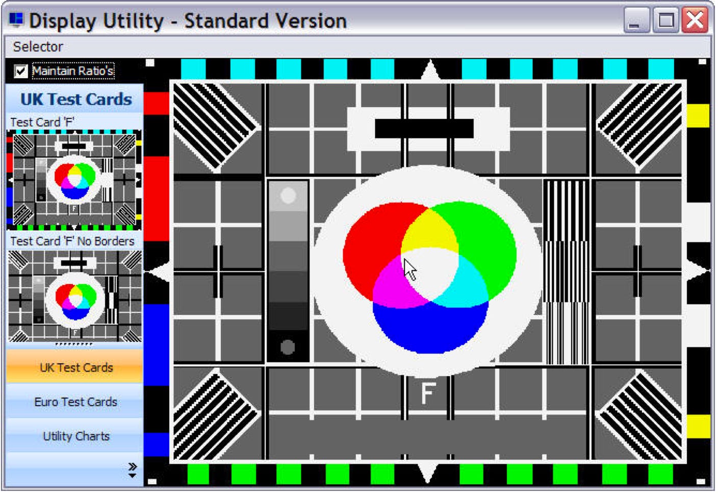 Test card display utility